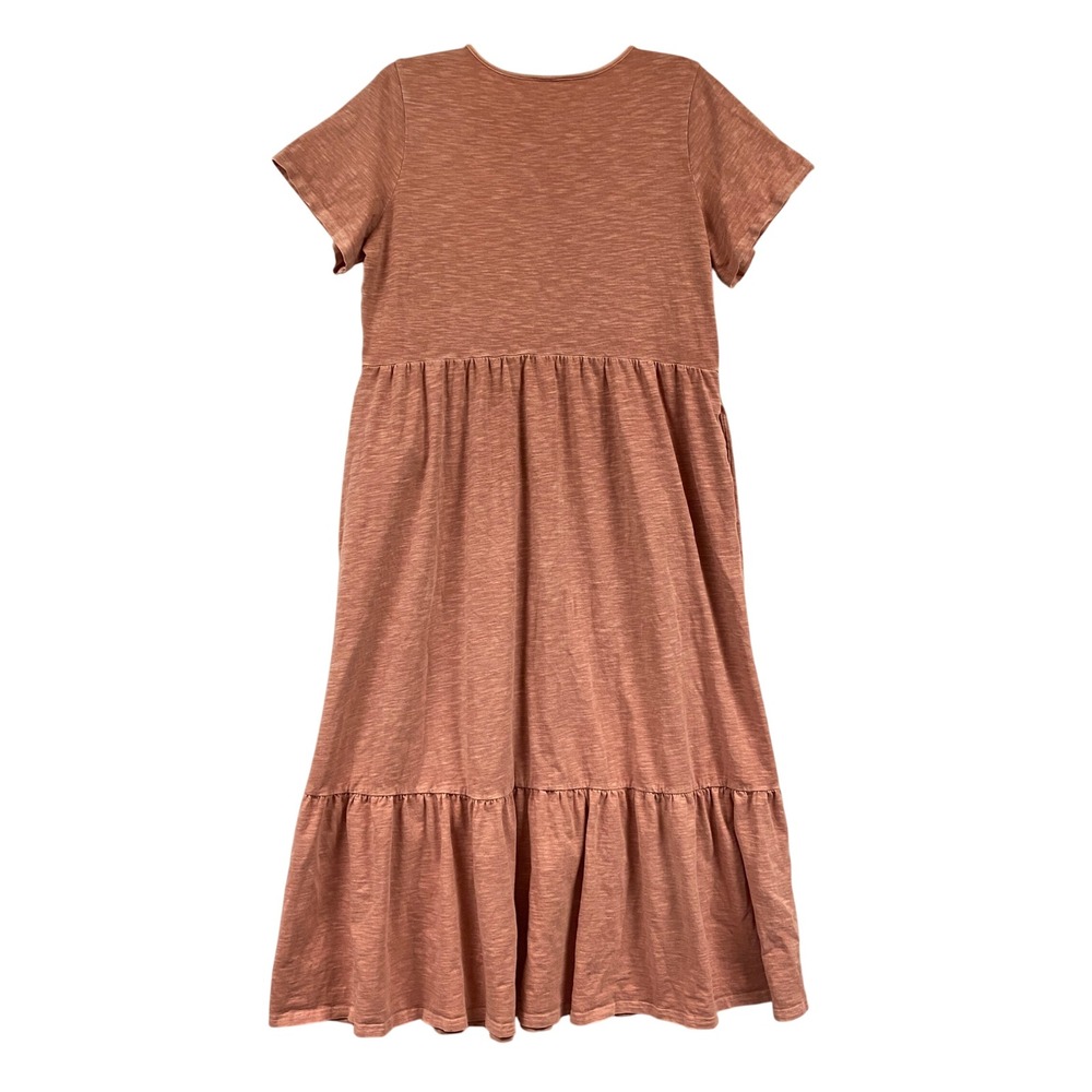 Old Navy Tiered Knit Maxi Dress Pink Paradigm Size L Short Sleeve Casual - Picture 2 of 11